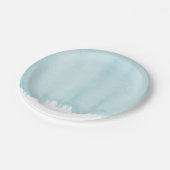 オーシャンブルーの水彩画 ペーパープレート (アングル)