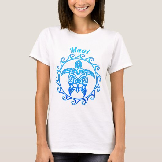 オーシャンブルーの種族のカメマウイ Tシャツ (正面)