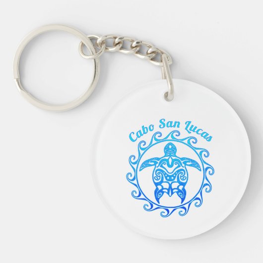 オーシャンブルーの種族のカメCabo San Lucas キーホルダー (正面)