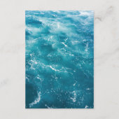 オーシャンブルーの花柄のウェディング封入カード エンクロージャーカード (裏面)