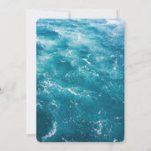 オーシャンブルーの花柄のブライズメイド招待状カード 招待状 (裏面)