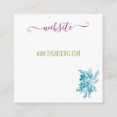 オーシャンブルーの花柄結婚式招待状カード エンクロージャーカード (正面)