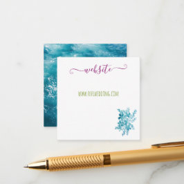 オーシャンブルーの花柄結婚式招待状同封カード エンクロージャーカード