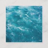 オーシャンブルーの花柄 ウェディング 封入カード エンクロージャーカード (裏面)