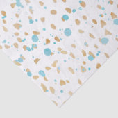 オーシャンブルーの金ゴールドの砂の点 薄葉紙 (詳細)