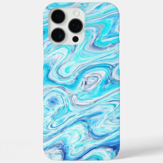 オーシャンブルーウェーブ大理石テクスチャ抽象的な液体 Case-Mate iPhoneケース (裏面)