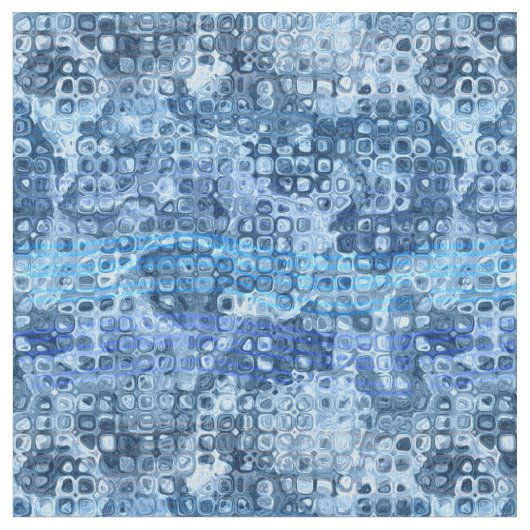 オーシャンブルー抽象水パターン ファブリック (クローズアップ)