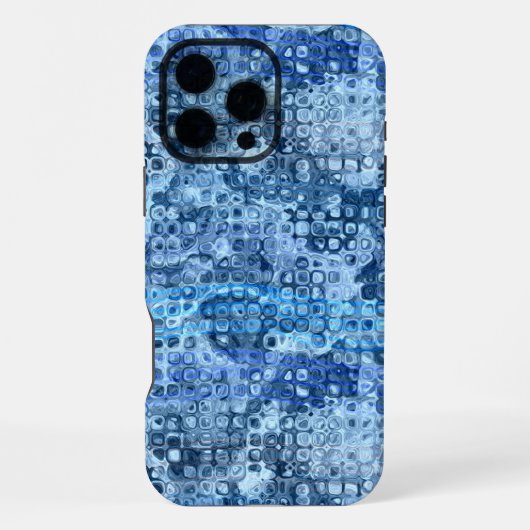 オーシャンブルー抽象水パターン iPhoneケース (裏面)