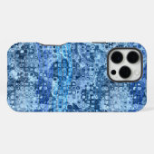オーシャンブルー抽象水パターン iPhoneケース (裏面横)