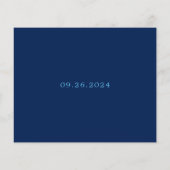 オーシャンブルー水彩フラワー Save the Date (裏面)