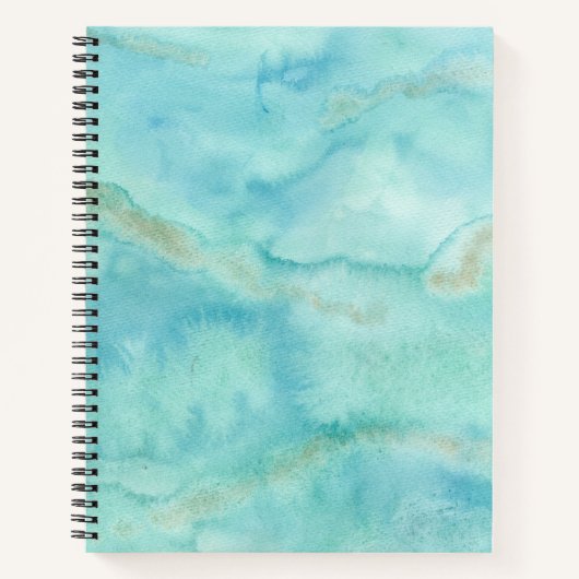 オーシャンブルー水彩画 ノートブック (正面)