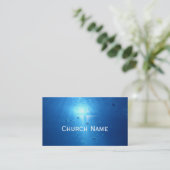 オーシャンブルー神聖な十字の軽い教会名刺 名刺 (スタンド正面)