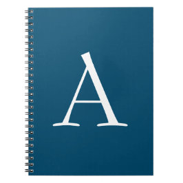 オーシャンブルー・プレーン・エレガント・モダン・モノグラムイニシャル ノートブック