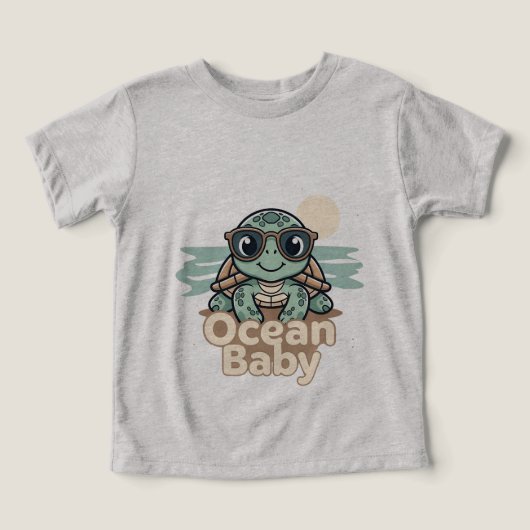 オーシャンベイビーの夏用ベビーボディスーツ (デザイン正面)