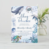 オーシャンボーイベビーシャワーパーティー招待状 招待状 (スタンド正面)