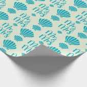 オーシャンラブ サマーウェディング ライトグリーン シームレス ラッピングペーパー (角)