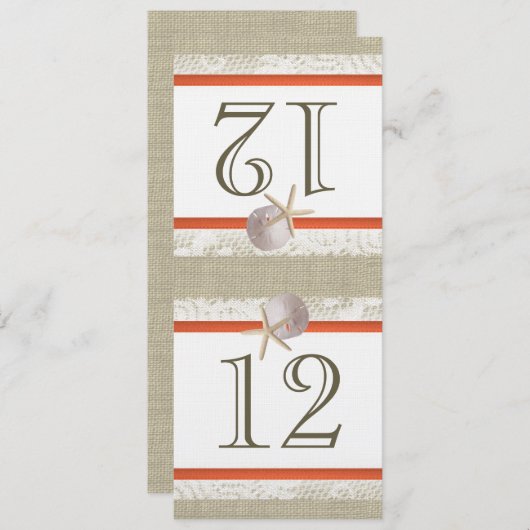 オーシャンロマンス バルカンとレース コーラル テーブルナンバー (正面/裏面)