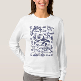 オーシャンワンダーズ - ビンテージ海洋生物 Tシャツ