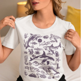 オーシャンワンダーズ - ビンテージ海洋生物 Tシャツ