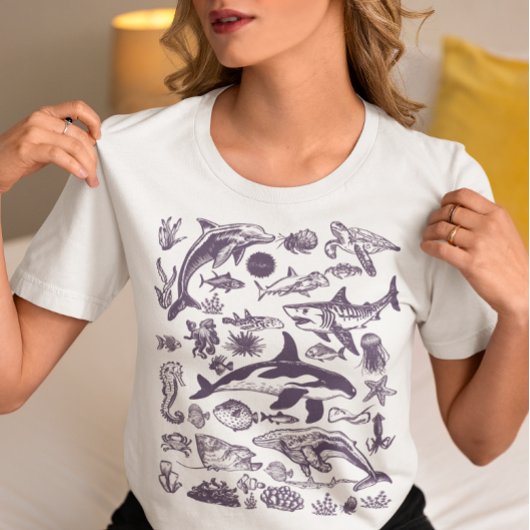 オーシャンワンダーズ - ビンテージ海洋生物 Tシャツ