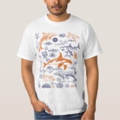 オーシャンワンダーズ - ビンテージ海洋生物 Tシャツ (正面)
