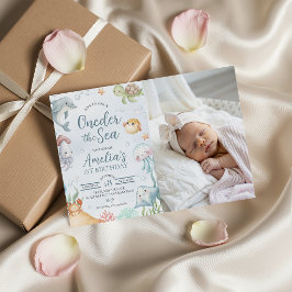 オーシャン1歳の誕生日フォトインビテーション 招待状