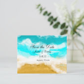 オーシャン シーサイド ターコイズ ウェーブス セーブ ザ デート 招待状 (スタンド正面)