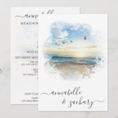 *~* オーシャン シー ヘルム RSVP - ビーチ QR AR7 ウェディング ご招待 招待状 (正面/裏面)