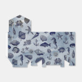 オーシャン シー ライフ ナウチカル シーシェルズ ビーチ ウェディング フェイバーボックス (折り畳みなし)