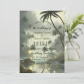 オーシャン&パームツリー ウェディング 招待状 (スタンド正面)