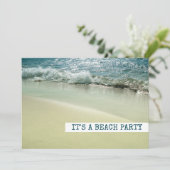 オーシャン、ビーチ 砂浜の優しい波 招待状 (スタンド正面)