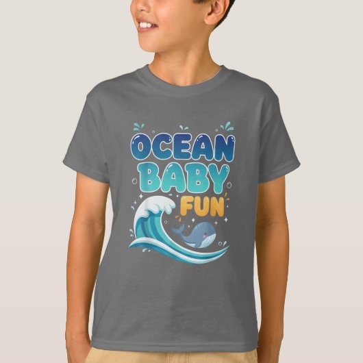 オーシャン ベイビー 楽しい Tシャツ (正面)