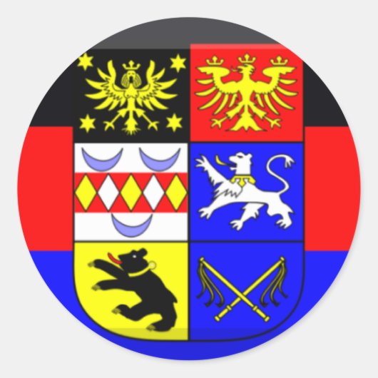 オーシュフリースランド国旗の宝石 ラウンドシール (正面)