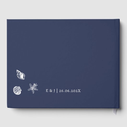 オーシ航海のアクラシックネイビー結婚ズ ゲストブック (裏面)