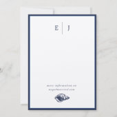 オーシ航海のアンクラシックダークネイビー結婚ブルー5 招待状 (裏面)