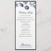 オーシ航海のアンクラシックネイビーブルー結婚式 プログラム (裏面)