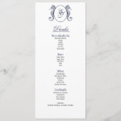 オーシ航海のアンクラシックネイビー結婚ブルーズ メニュー (裏面)