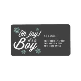 オージョイそれが男の子の雪の結晶の休日の誕生アドレス ラベル