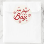 オージョイそれが男の子の雪エレガント片ホリデー誕生 ラウンドシール (バッグ)