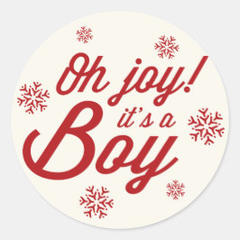 オージョイそれが男の子の雪エレガント片ホリデー誕生 ラウンドシール