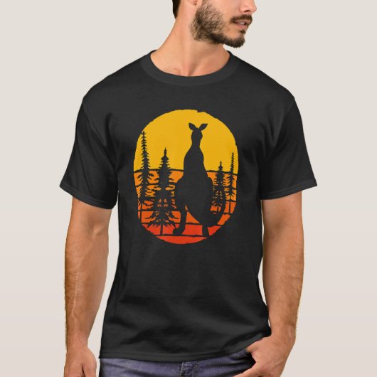 オージーアニマルカンガルーレトロ森林木康太郎 Tシャツ (正面)