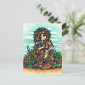 オージーガールコアラカンガルー漫画アートハガキ ポストカード (スタンド正面)