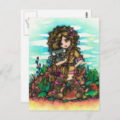 オージーガールコアラカンガルー漫画アートハガキ ポストカード (正面/裏面)