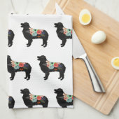 オージーシェパード犬ブリードボヘミアンフローラサドル キッチンタオル (四つ折り)