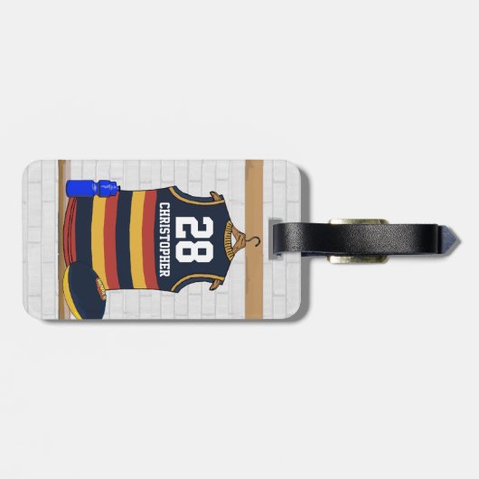 オージーパーソナライズされたルールサッカージャージーBRY ラゲッジタグ (裏面横)