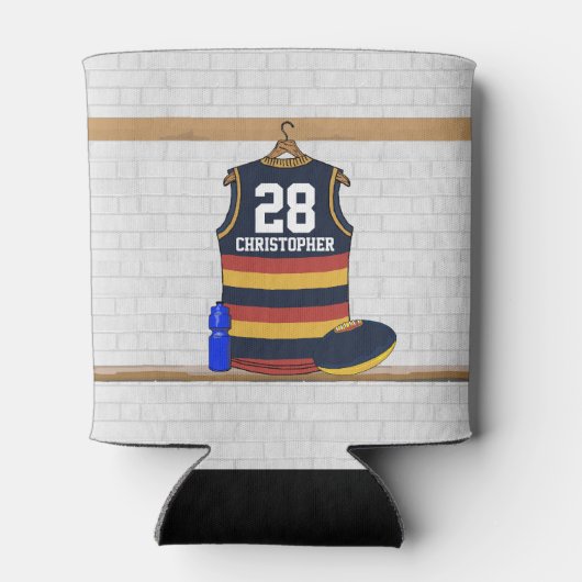 オージーパーソナライズされたルールサッカージャージーBRY 缶クーラー (裏面)