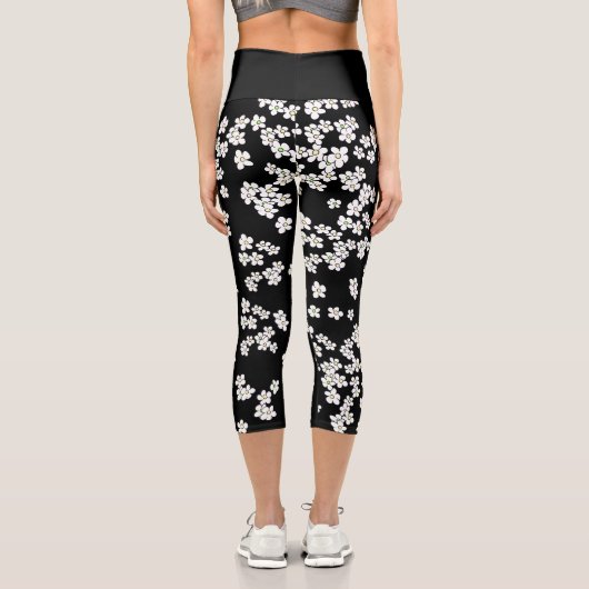 オージーブラックアンドホワイトデイジーズカプリレギンス カプリレギンス (裏面)