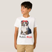 オージーママ犬バンダナペットラバーギフトウィメンズアウッシー Tシャツ (正面フル)