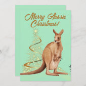 オージーメリークリスマスカンガルー シーズンカード (正面/裏面)