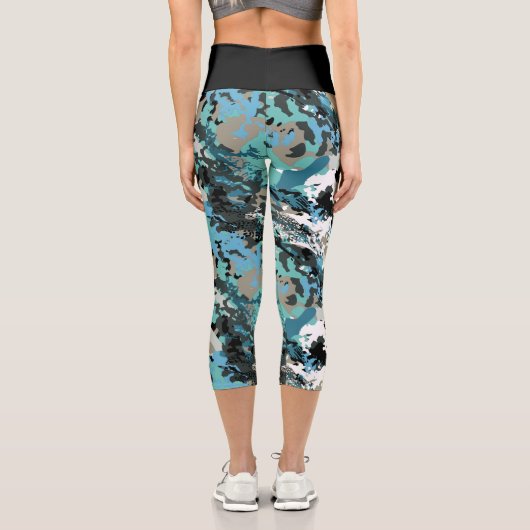 オージーワイルドキングフィッシャーティール（緑がかった色）カプリレギンス カプリレギンス (裏面)